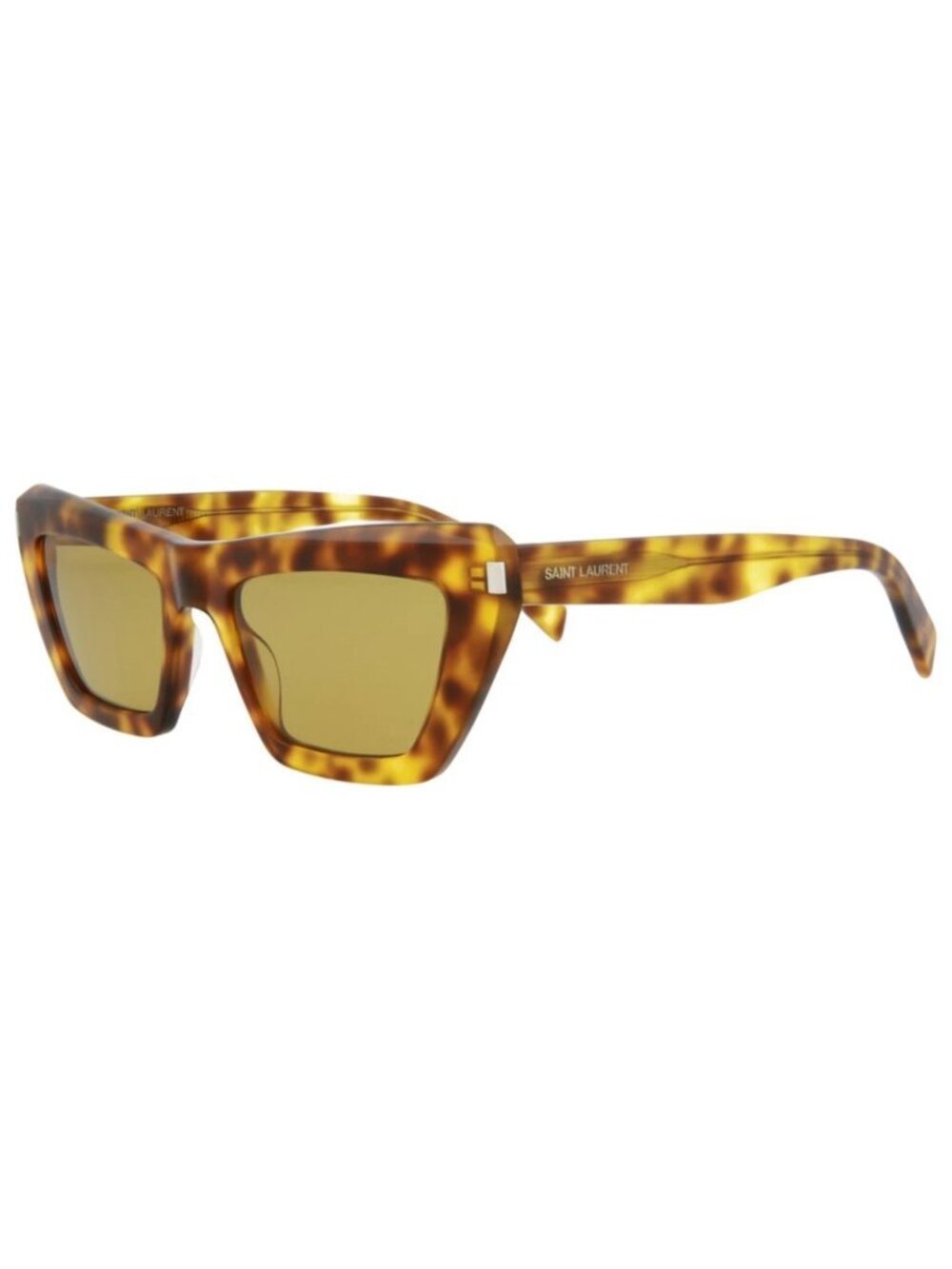 New Saint Laurent Women's Sunglasses Square Rectangle Acetate Frame Havana Eyew